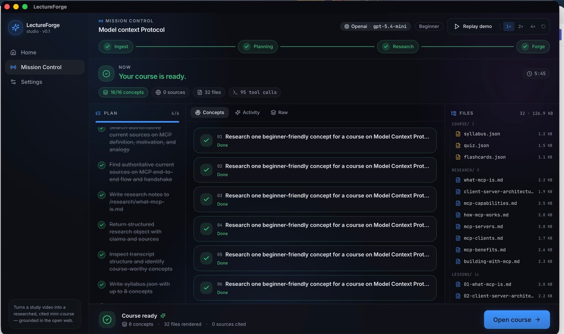 LectureForge: Mission Control